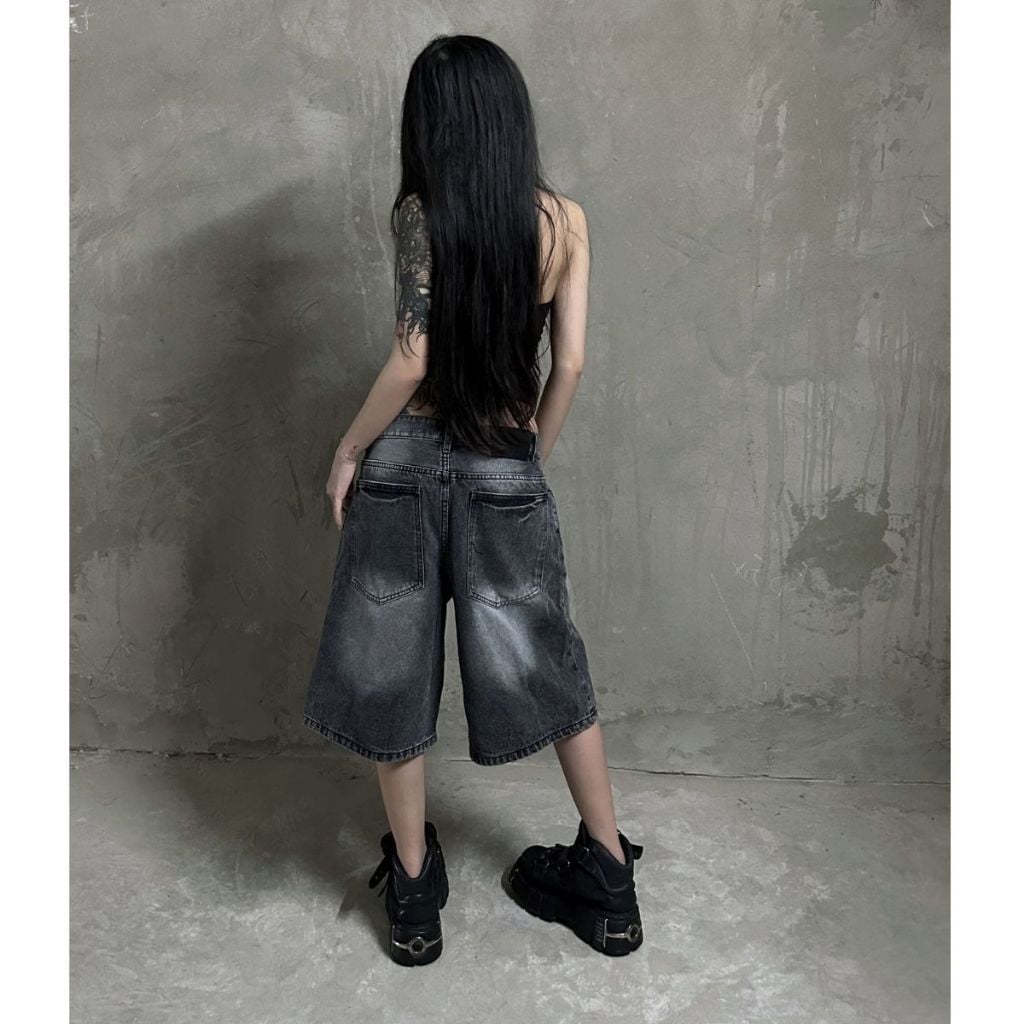 Quần Short Baggy Denim Wash Xám Khói DENIM MY LIFE (QSJ08)