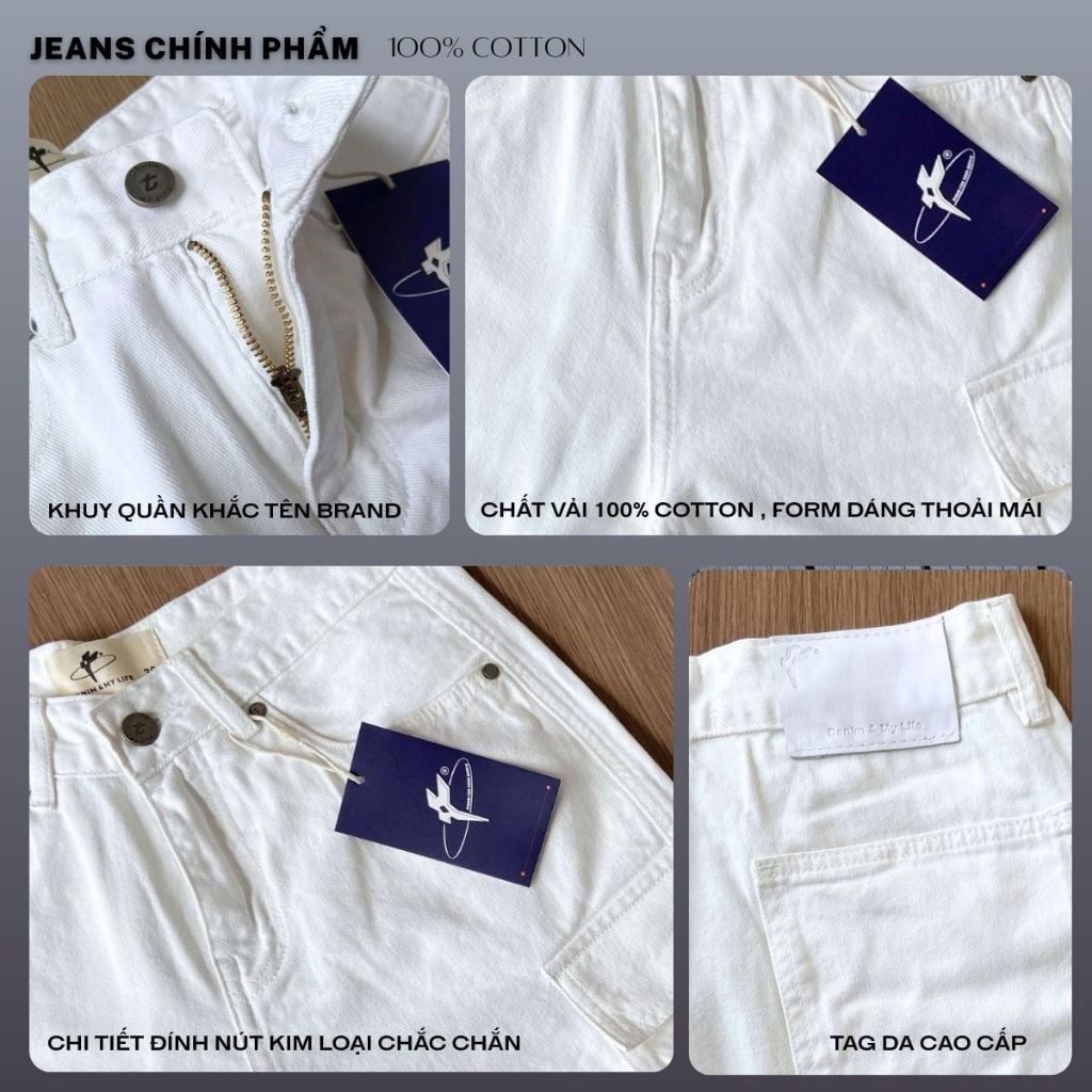 Quần Short Pocket DENIM & MY LIFE Trắng (QSJ06)