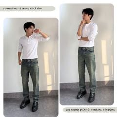 Quần Jeans Nam Form Cooper Fit DENIM & MY LIFE Chất Denim Cotton Cao cấp, Dày Dặn (QJ02)