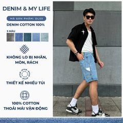 Quần short jean nam thiết kế độc quyền với nhiều túi, dáng thể thao năng động, quần đùi bò thể thao