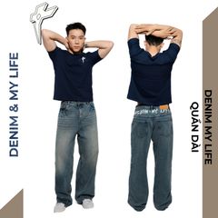 Quần jean nam nữ ống suông rộng DENIM MY LIFE QUẦN DÀI bò unisex mang đậm phong cách cá nhân