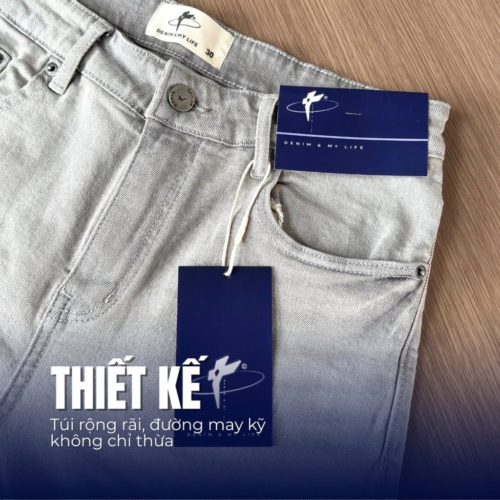 Quần Jeans Slim Fit Denim My Life vải Denim Cotton thoải mái, dáng chuẩn, co giãn thoải mái