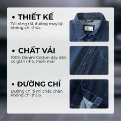 Áo sơ mi DENIM & MY LIFE boxy unisex chất vải denim cotton dày dặn (SM02)