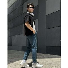 Quần jean nam lưng chun 3 màu basic dáng fit chân, quần bò từ sợi cotton denim dày dặn, bền bỉ