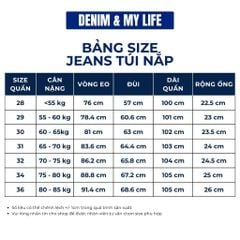 Quần jean nam phối viền DENIM & MY LIFE túi nắp ống suông streetwear, Straight Jean