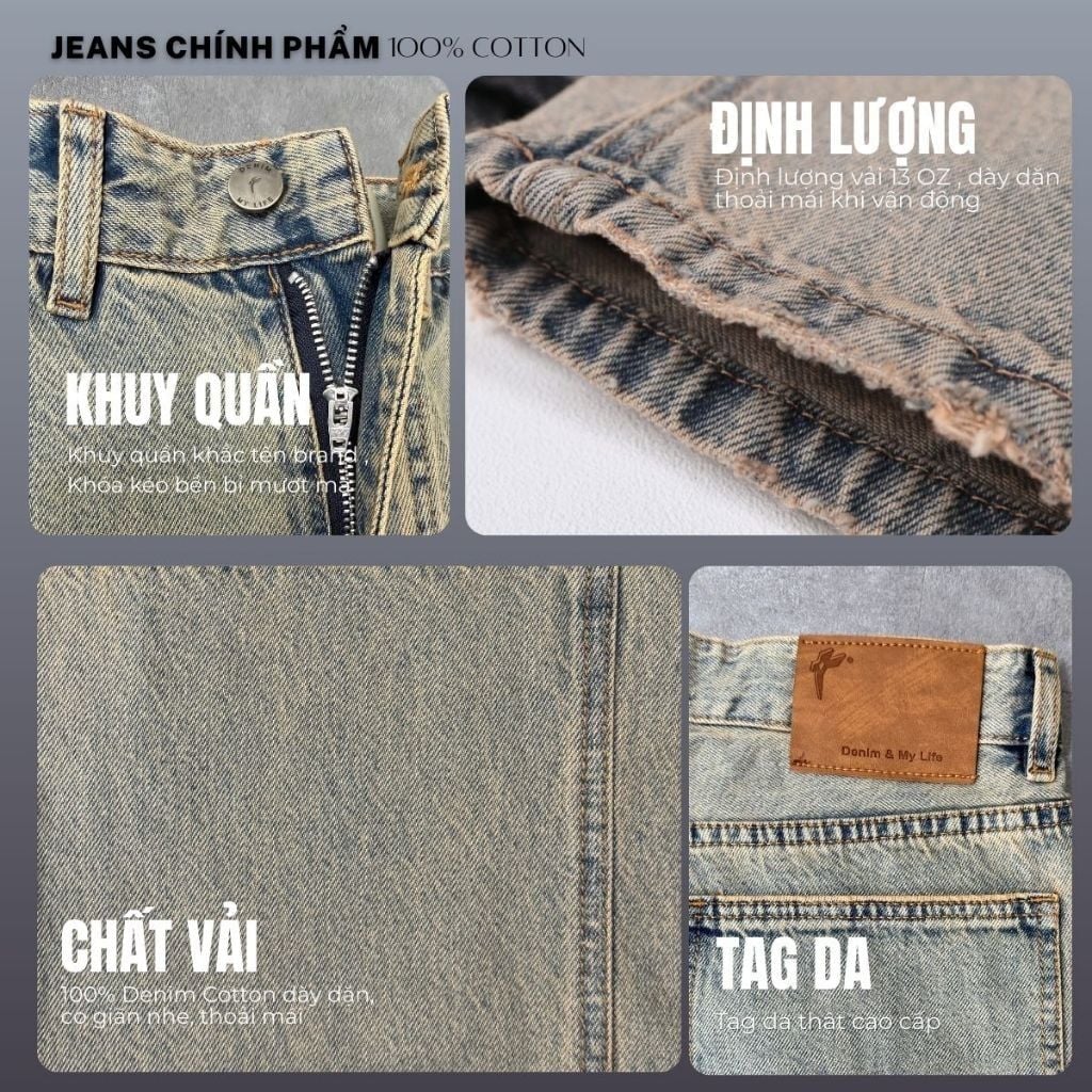 QUẦN CARPENTER JEAN DENIM & MY LIFE , ĐƯỜNG MAY NỔI BẬT, CHẤT DENIM DÀY CHUẨN TREND (QJ18)