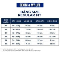 Quần Jeans Form Regular DENIM & MY LIFE Chất Denim Cotton Cao Cấp (QJ01)