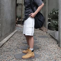 Quần Short Pocket Denim Trắng form relax rộng vừa dài trên đầu gối - Denim My Life (QSJ06)