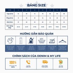Quần đùi bò mài nam in DENIM MY LIFE SHORT, quần jean nam ngang gối dày dặn, đường may kĩ