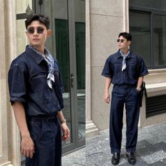 Quần Jeans DENIM & MY LIFE nam ống suông vải denim cotton (QJ13)