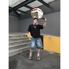 Quần short jean BOX BAG SHORT thiết kế túi hộp lớn phong cách, quần bò đùi unisex cá tính