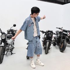 Bộ Short Jeans Denim Venom DENIM & MY LIFE Form Boxy Denim Thêu (SDN04)