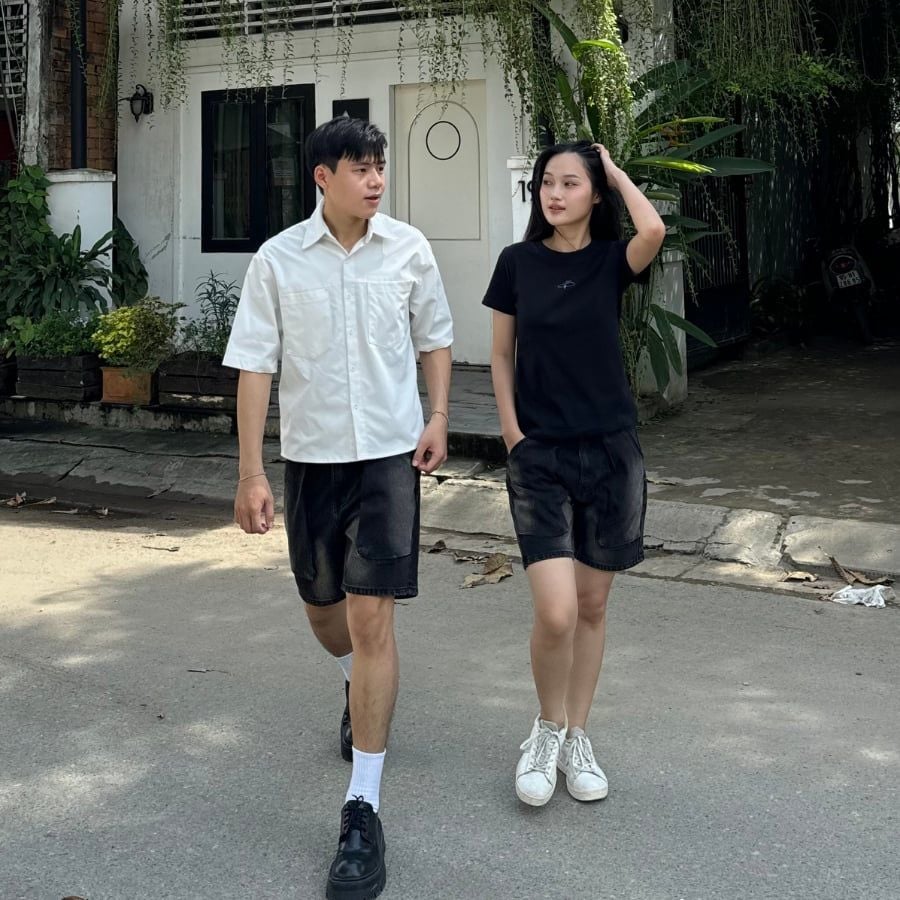 Quần jean SHORT DENIM BIG POCKET unisex thiết kế độc quyền dáng ngắn trên gối