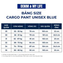 Quần jeans CARGO PANT DENIM & MY LIFE UNISEX BLUE (QJ15)