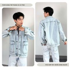 URBAN LIGHT BLUE JACKET, Denim Nam Nữ Phong Cách Streetwear Trẻ Trung Cá Tính (AJ20)