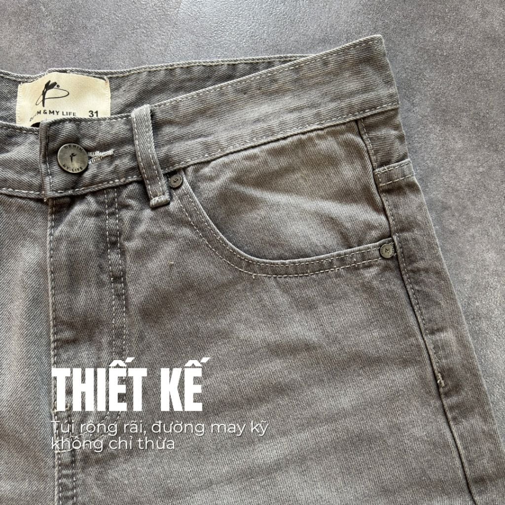 Quần Jeans Nam Form Cooper Fit DENIM & MY LIFE Chất Denim Cotton Cao cấp, Dày Dặn (QJ02)