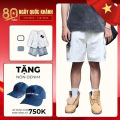 Quần Short Pocket Denim Trắng form relax rộng vừa dài trên đầu gối - Denim My Life (QSJ06)