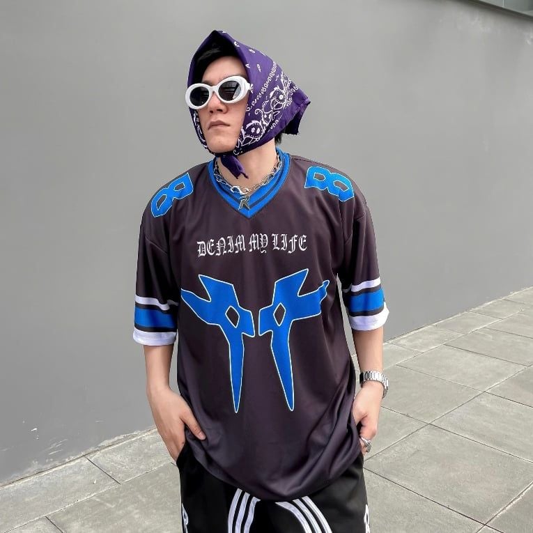 Áo thun JERSEY DENIM MY LIFE cao cấp unisex vải thun lưới mè dày dặn co giãn tốt