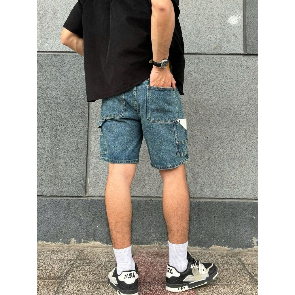 Quần short jean nam thiết kế độc quyền với nhiều túi, dáng thể thao năng động, quần đùi bò thể thao