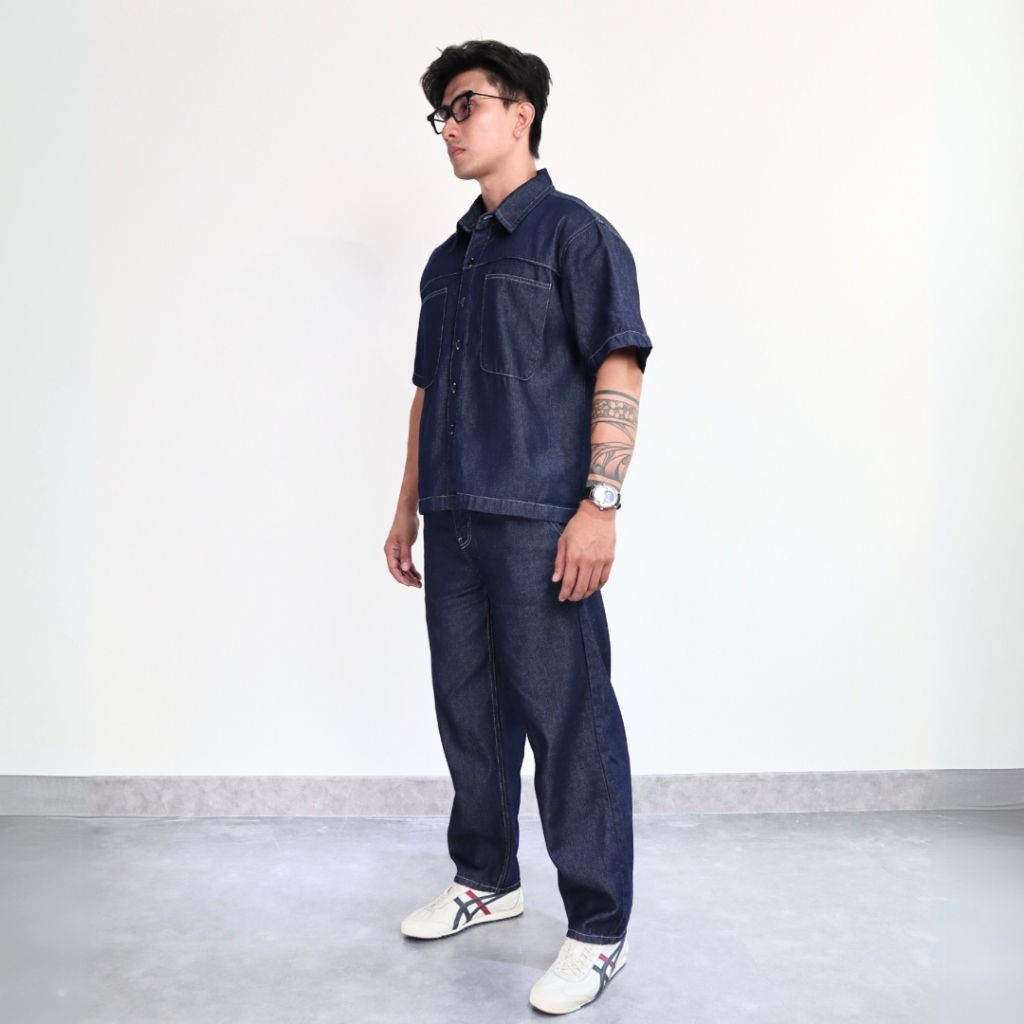 Quần Jeans DENIM & MY LIFE nam ống suông vải denim cotton (QJ13)