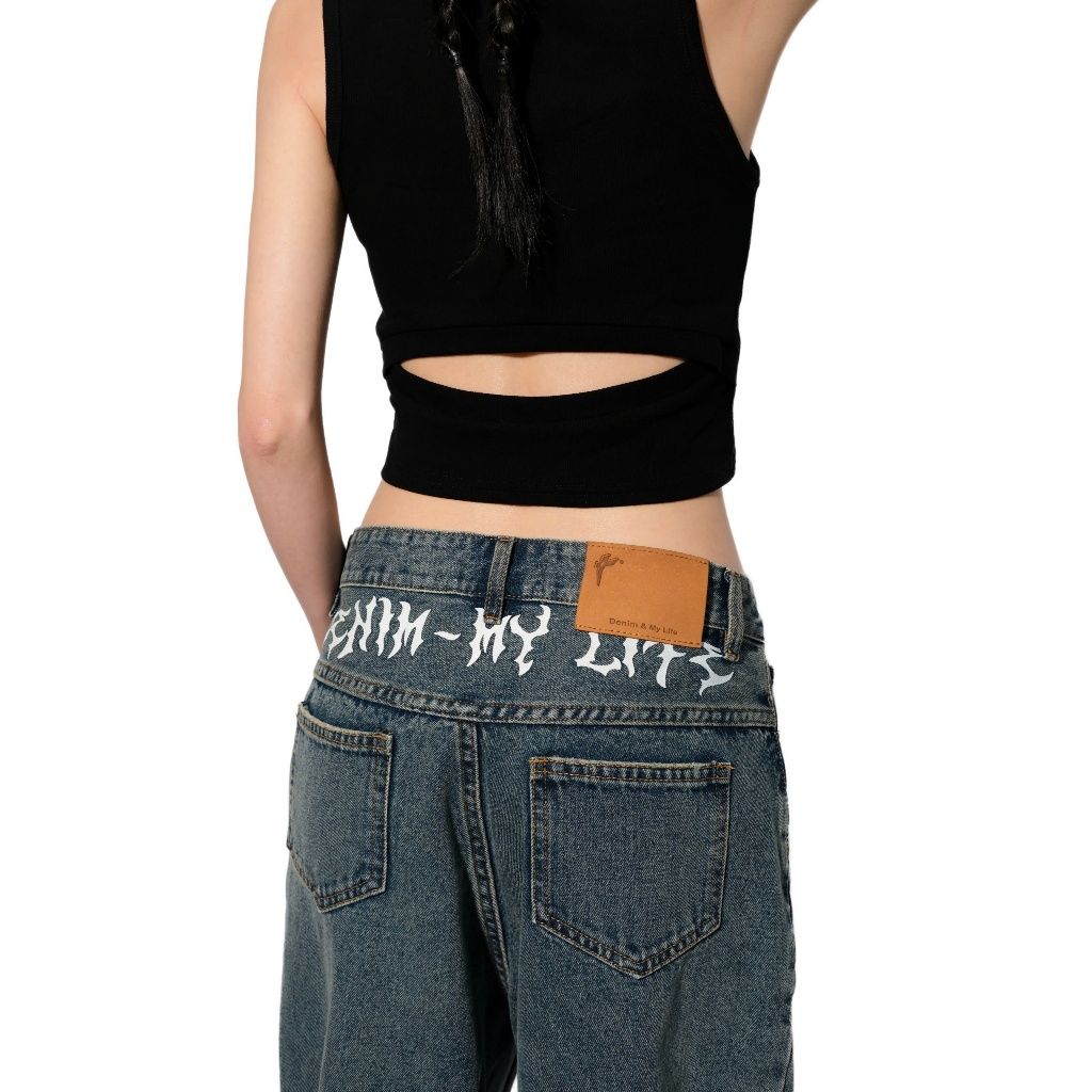 Quần jean nam nữ ống suông rộng DENIM MY LIFE QUẦN DÀI bò unisex mang đậm phong cách cá nhân