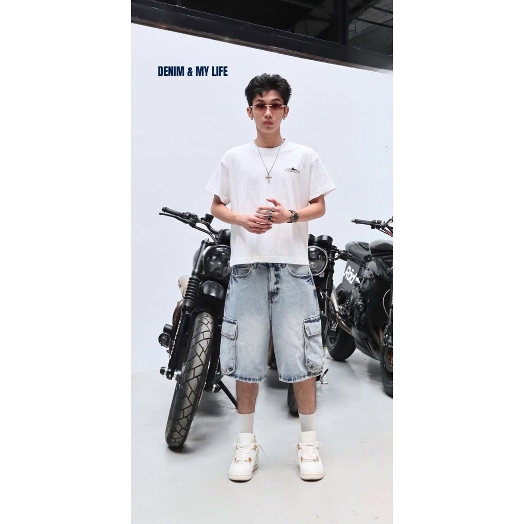 Quần Short Pocket DENIM & MY LIFE chất vải denim cottion (QSJ04)