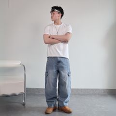 Quần jeans CARGO PANT DENIM & MY LIFE UNISEX BLUE (QJ15)