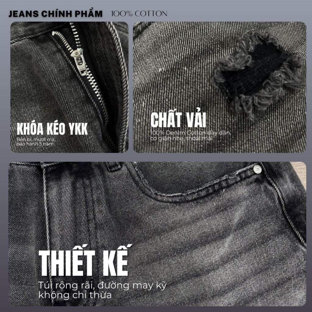 Quần Short Jeans DENIM & MY LIFE unisex wash rách, vải denim cotton dày dặn (QSJ05)