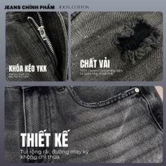 Quần Short Jeans DENIM & MY LIFE unisex wash rách, vải denim cotton dày dặn (QSJ05)