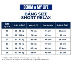 Quần Short jeans DENIM & MY LIFE unisex vải denim cotton form relax ngắn trên gối