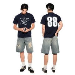 Quần bò đùi WASH RIPPED DENIM SHORT 100% cotton dày dặn, quần jean unisex ngang gối phong cách