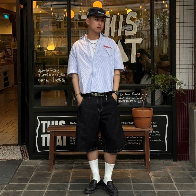 Quần Short Jean Baggy DENIM & MY LIFE nam nữ nhiều màu chất Cotton cao cấp