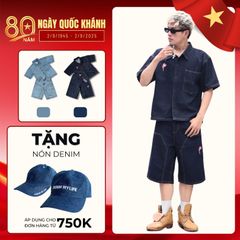 (SDN04) Bộ Short Jean Denim Venom Quần Short Baggy Áo Boxy hình thêu tỉ mỉ vải denim cotton - Denim My Life