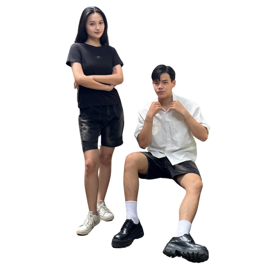 Quần jean SHORT DENIM BIG POCKET unisex thiết kế độc quyền dáng ngắn trên gối