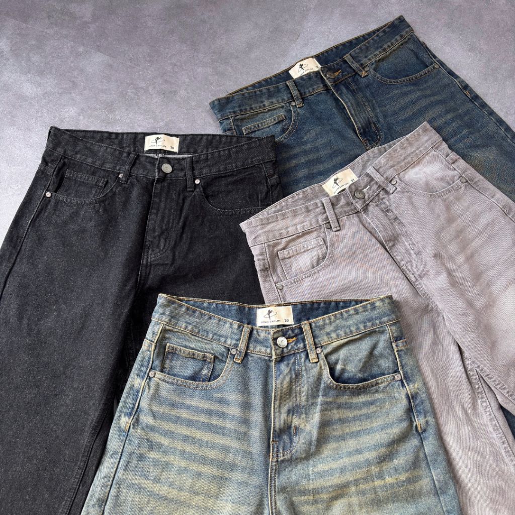 Quần Jeans Nam Form Cooper Fit DENIM & MY LIFE Chất Denim Cotton Cao cấp, Dày Dặn (QJ02)