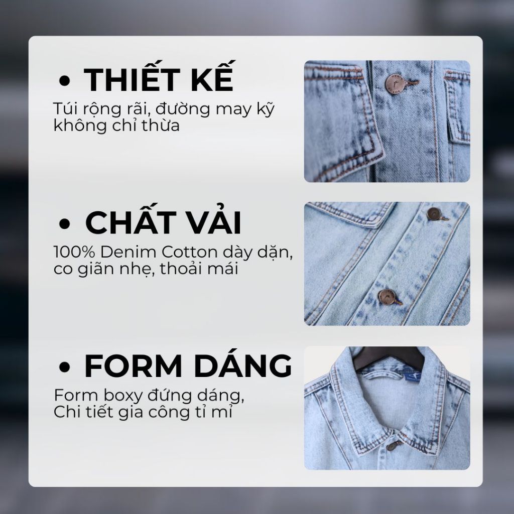 URBAN LIGHT BLUE JACKET, Denim Nam Nữ Phong Cách Streetwear Trẻ Trung Cá Tính (AJ20)
