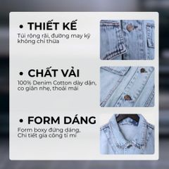 URBAN LIGHT BLUE JACKET, Denim Nam Nữ Phong Cách Streetwear Trẻ Trung Cá Tính (AJ20)
