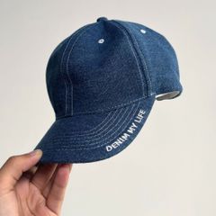 (PK01) Nón mũ lưỡi trai denim đứng form, thêu chữ nổi bật - Denim My Life