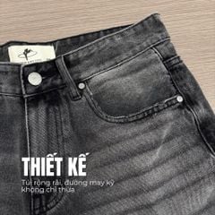 Quần Short Jeans DENIM & MY LIFE unisex wash rách, vải denim cotton dày dặn (QSJ05)