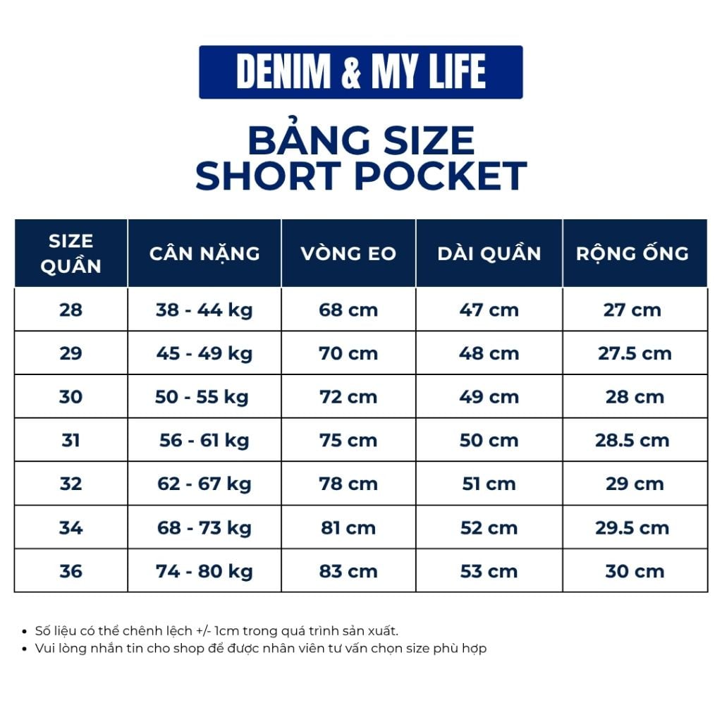 Quần Short Pocket DENIM & MY LIFE chất vải denim cottion (QSJ04)