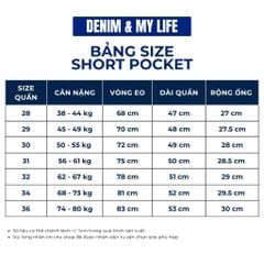 Quần Short Pocket DENIM & MY LIFE chất vải denim cottion (QSJ04)