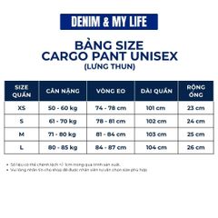 Quần jeans CARGO PANT UNISEX lưng thun, ống suông thiết kế túi hộp túi lớn (QJ14)
