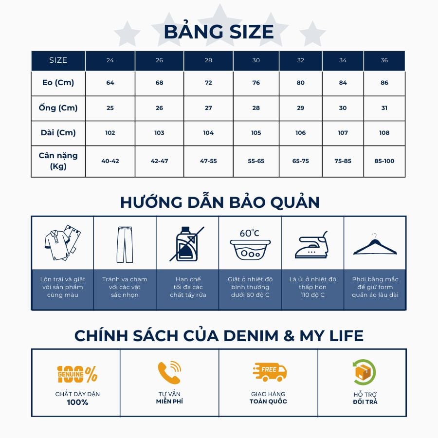 Quần jean suông unisex DENIM BIG POCKET PANTS 2 màu xanh đen 100% cotton dày dặn