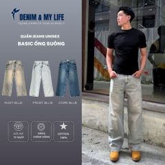 QUẦN JEAN BASIC ỐNG SUÔNG DENIM & MY LIFE, CHẤT DENIM MỀM, THIẾT KẾ DÁNG CHUẨN TREND (QJ17)