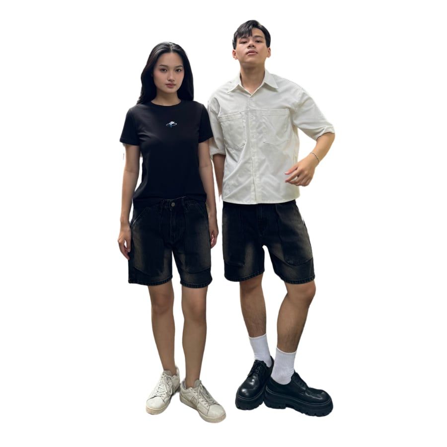 Quần jean SHORT DENIM BIG POCKET unisex thiết kế độc quyền dáng ngắn trên gối