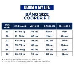 Quần Jeans Nam Form Cooper Fit DENIM & MY LIFE Chất Denim Cotton Cao cấp, Dày Dặn (QJ02)