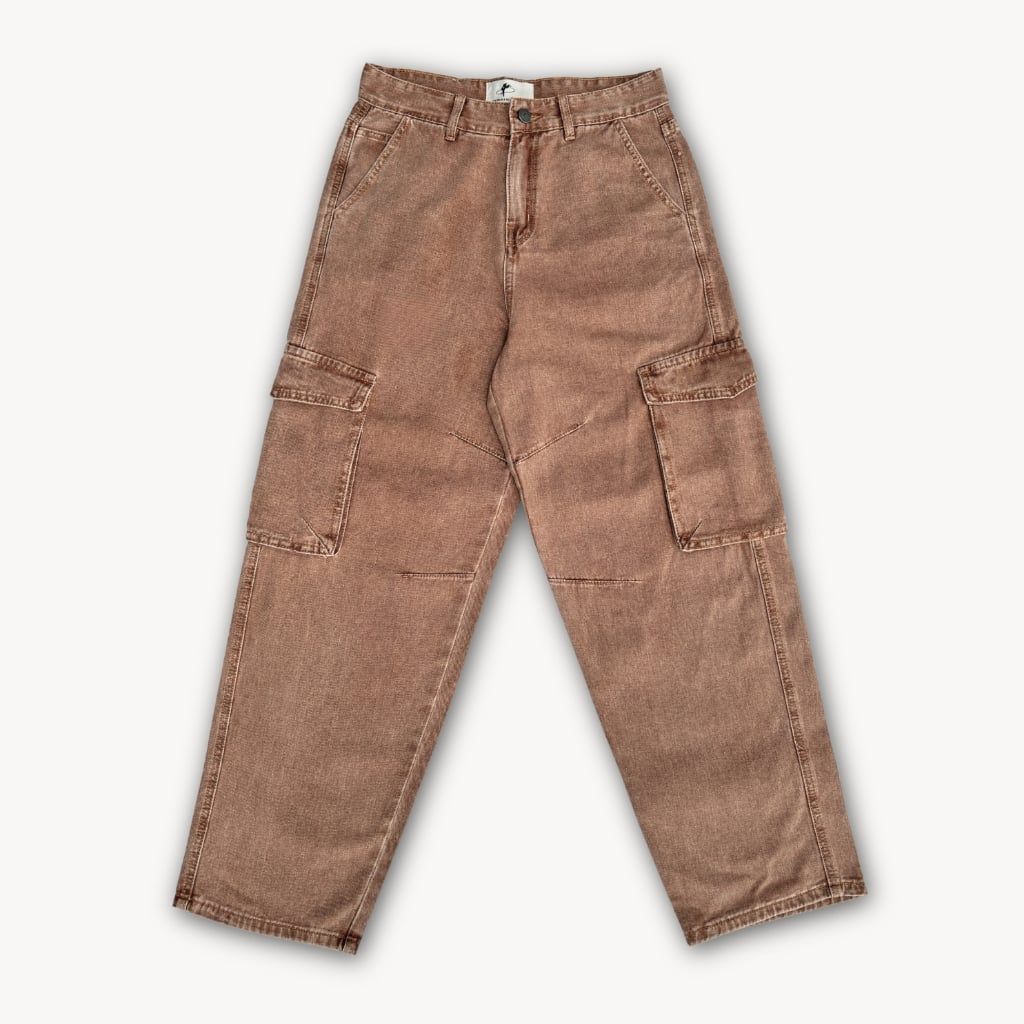 Quần Jeans Ống Rộng Nam Nữ Màu Nâu Đất Style Hàn Quốc, Quần Cargo Pant tôn dáng Denimmylife (QJ22)