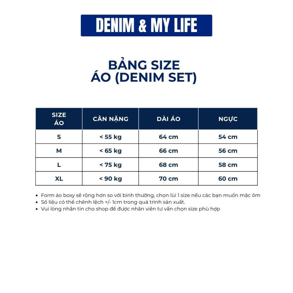 Áo sơ mi DENIM & MY LIFE boxy unisex chất vải denim cotton dày dặn (SM02)