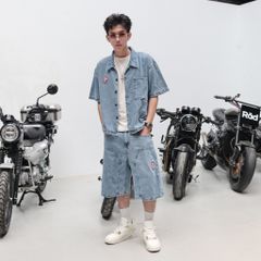 Bộ Short Jeans Denim Venom DENIM & MY LIFE Form Boxy Denim Thêu (SDN04)