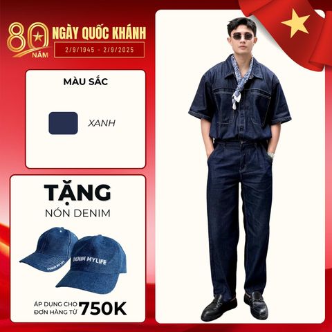 DML x DMH [Deal Độc Quyền]Bộ Jeans Denim SUPER LIGHT AND COOL Siêu Nhẹ Và Mát, Chất Denim Cotton Cao Cấp,Trẻ Trung Năng Động, Cá Tính DENIM MY LIFE (SDN01)